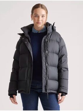 Quince Medium Black Responsible Down Puffer Jacket READ